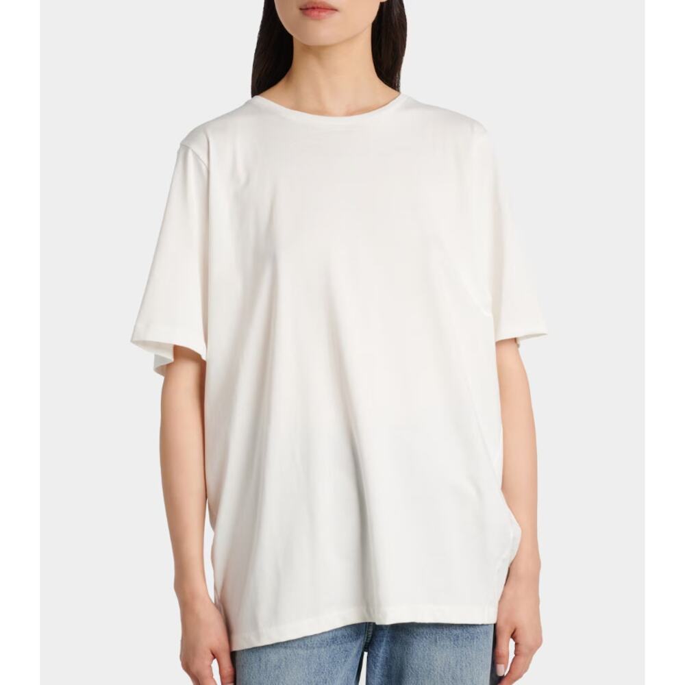 Totême Toteme Oversized Cotton Tee Womens L White Jersey Short Sleeve T-shirt